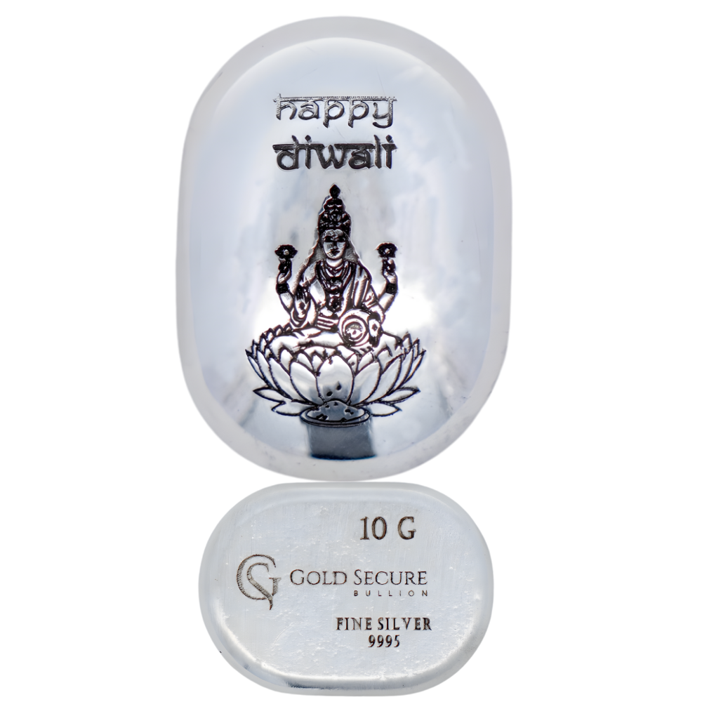 10g Goldsecure Goddess Laxmi Cast Silver Bar 999.5– Diwali Edition