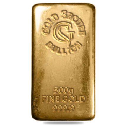 “500g Gold Secure Gold Cast Bar – 999.9 Fine Gold The 500g Gold Secure Gold Cast Bar is a solid investment choice, offering 999.9 pure gold in a substantial weight. Perfect for high-net-worth investors, this bar provides long-term security and value preservation in an ever-changing market. Why Choose This Bar? ✔ 999.9 Fine Gold – Investment-grade purity for maximum assurance ✔ 500g Weight – Ideal for serious investors and portfolio diversification ✔ Authenticity Guaranteed – Stamped with the Gold Secure hallmark ✔ Timeless Wealth Protection – A hedge against inflation and economic fluctuations Make a powerful investment—secure your 500g Gold Cast Bar today!”