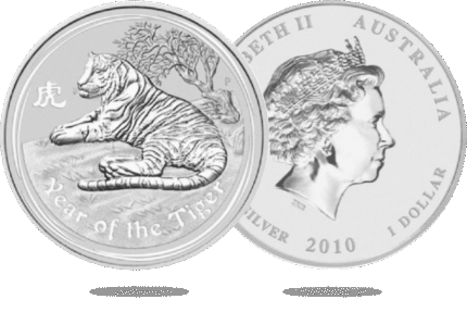 1 oz Perth Mint 2010 Year of the Tiger Silver Coin