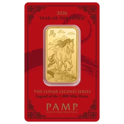 2026 PAMP Gold Lunar Horse Minted Gold Bar 1oz