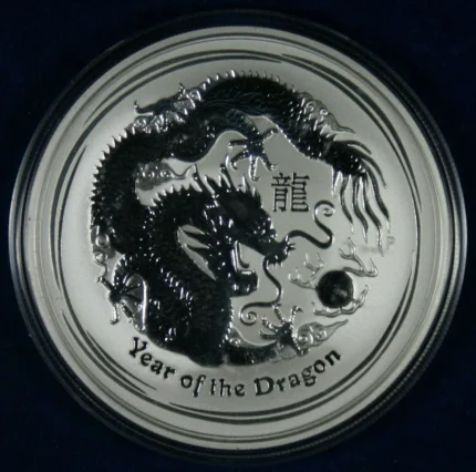 2 OZT Perth Mint Dragon 2012 Silver Coin 9995