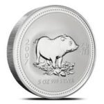 2007 5 oz Australian Silver Lunar Pig Coin