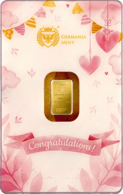 Germania Mint Gold New Born Girl Minted Bar 1g